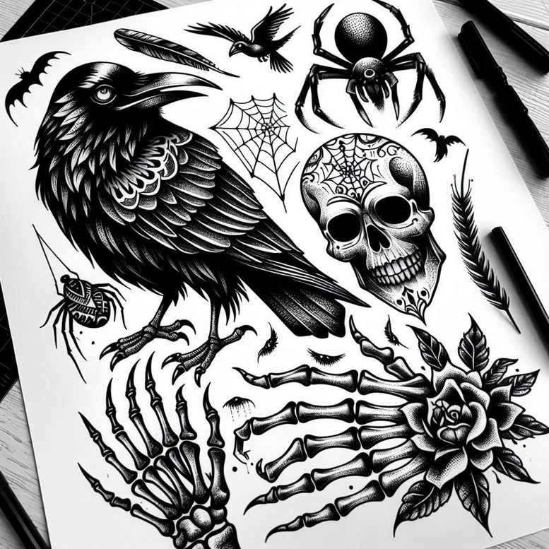 crows-and-ravens tattoo design ideas form fidelity wild meaning endurance