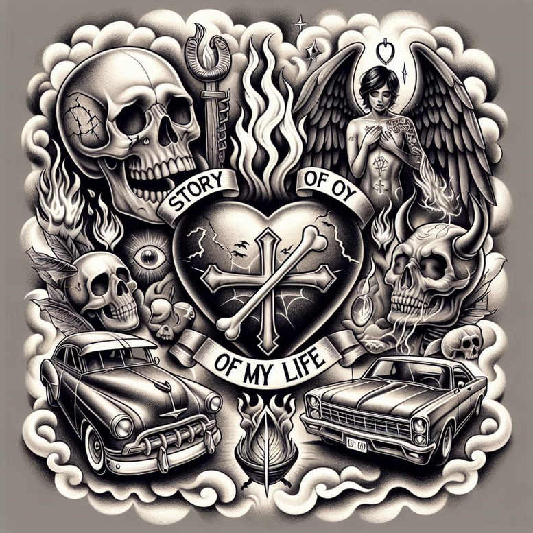 dance-expression – tattoo design ideas free ai generated – surrealism-chromatic-aberration – for-elbow – Gallery: dance-inkby-ai
