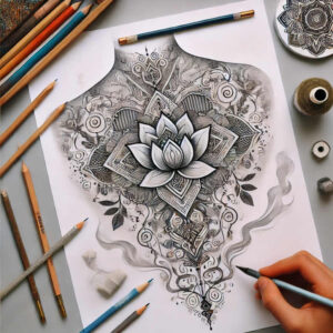 delicate-silhouette – tattoo design ideas free ai generated – essential-lines – for-hip – Gallery: delicate-flowers-inkby-ai