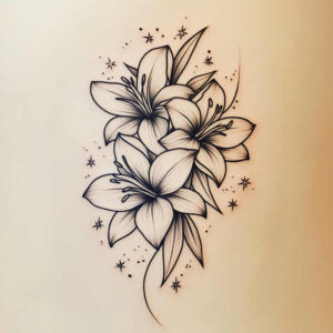 delicate-silhouette – tattoo design ideas free ai generated – iconic – for-neck – Gallery: delicate-flowers-inkby-ai