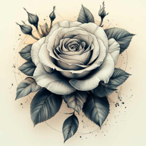 ethereal-tattoo – tattoo design ideas free ai generated – fine-dot – for-upper-chest – Gallery: delicate-flowers-inkby-ai