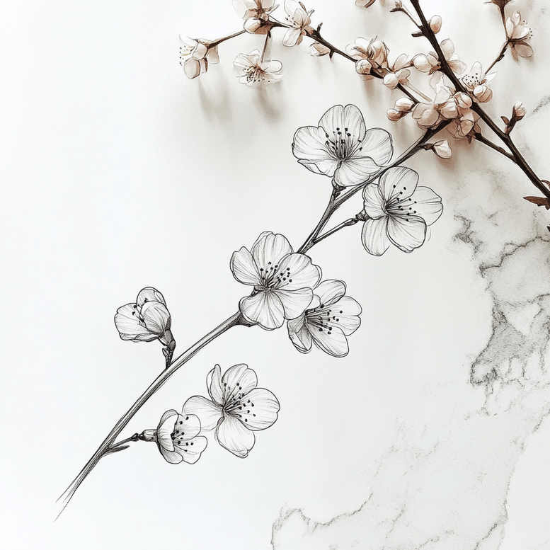 ethereal-tattoo – tattoo design ideas free ai generated – micro-line – for-palm – Gallery: delicate-flowers-inkby-ai