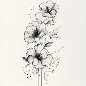 ethereal-tattoo – tattoo design ideas free ai generated – no-background – for-wrist-side – Gallery: delicate-flowers-inkby-ai