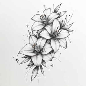 floral-motif – tattoo design ideas free ai generated – micro-tattoo – for-lower-arm – Gallery: delicate-flowers-inkby-ai