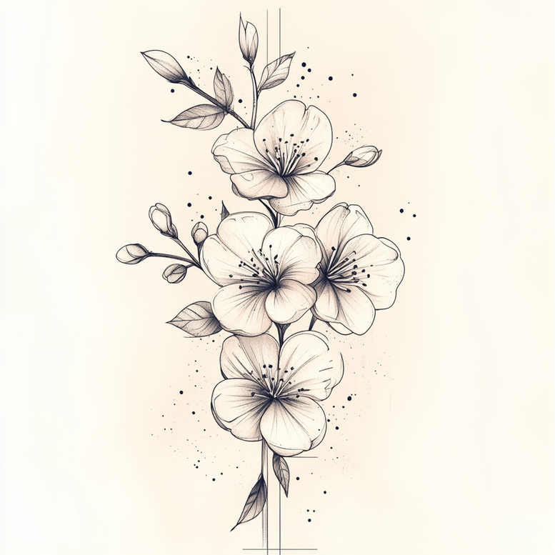 floral-motif – tattoo design ideas free ai generated – tiny-tattoo – for-wrist – Gallery: delicate-flowers-inkby-ai