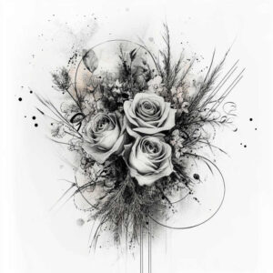 floral-shadow – tattoo design ideas free ai generated – mini-geometry – for-shoulder – Gallery: delicate-flowers-inkby-ai