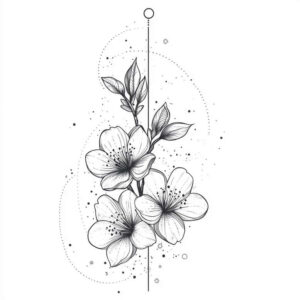 floral-symbol – tattoo design ideas free ai generated – abstract – for-lower-chest – Gallery: delicate-flowers-inkby-ai