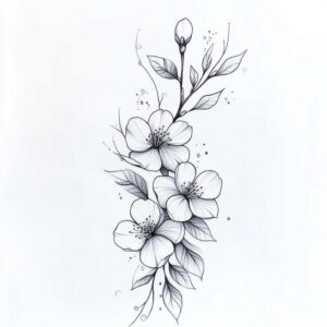 light-contour – tattoo design ideas free ai generated – micro-tattoo – for-palm – Gallery: delicate-flowers-inkby-ai
