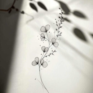 light-pattern – tattoo design ideas free ai generated – point-minimal – for-toe – Gallery: delicate-flowers-inkby-ai
