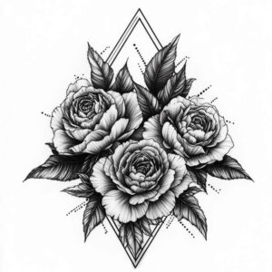 light-pattern – tattoo design ideas free ai generated – soft-touch – for-scapula – Gallery: delicate-flowers-inkby-ai