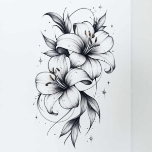light-tattoo – tattoo design ideas free ai generated – abstract – for-collarbone – Gallery: delicate-flowers-inkby-ai