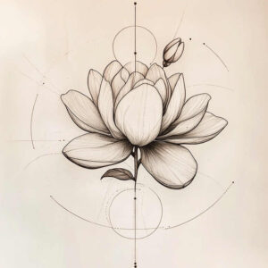 light-tattoo – tattoo design ideas free ai generated – elemental – for-calf – Gallery: delicate-flowers-inkby-ai