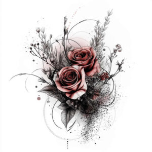 minimalist-design – tattoo design ideas free ai generated – discreet-ink – for-thigh – Gallery: delicate-flowers-inkby-ai