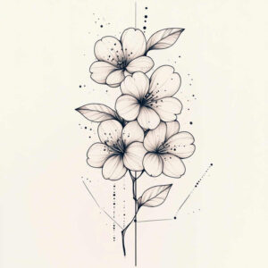 minimalist-design – tattoo design ideas free ai generated – dotwork – for-shoulder-blade – Gallery: delicate-flowers-inkby-ai