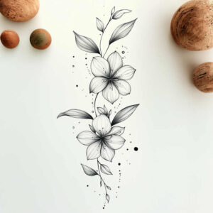 natural-aesthetics – tattoo design ideas free ai generated – single-color – for-wrist – Gallery: delicate-flowers-inkby-ai