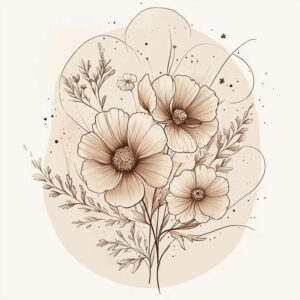 natural-pattern – tattoo design ideas free ai generated – whisper-line – for-hip – Gallery: delicate-flowers-inkby-ai