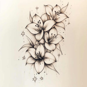 nature-tattoo – tattoo design ideas free ai generated – point-minimal – for-heel – Gallery: delicate-flowers-inkby-ai