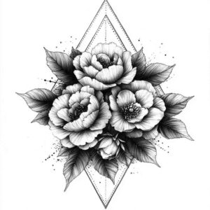 organic-line – tattoo design ideas free ai generated – pinprick – for-arm – Gallery: delicate-flowers-inkby-ai