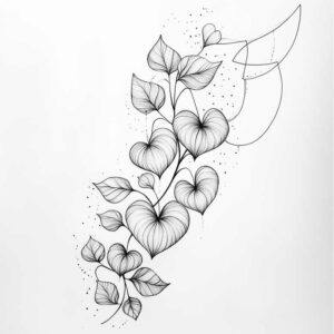 organic-line – tattoo design ideas free ai generated – pinprick – for-shoulder – Gallery: delicate-flowers-inkby-ai