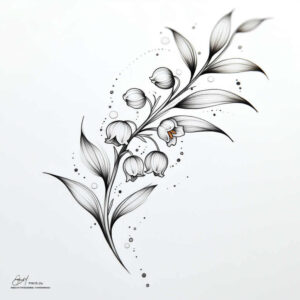 soft-texture – tattoo design ideas free ai generated – sparse – for-collarbone – Gallery: delicate-flowers-inkby-ai