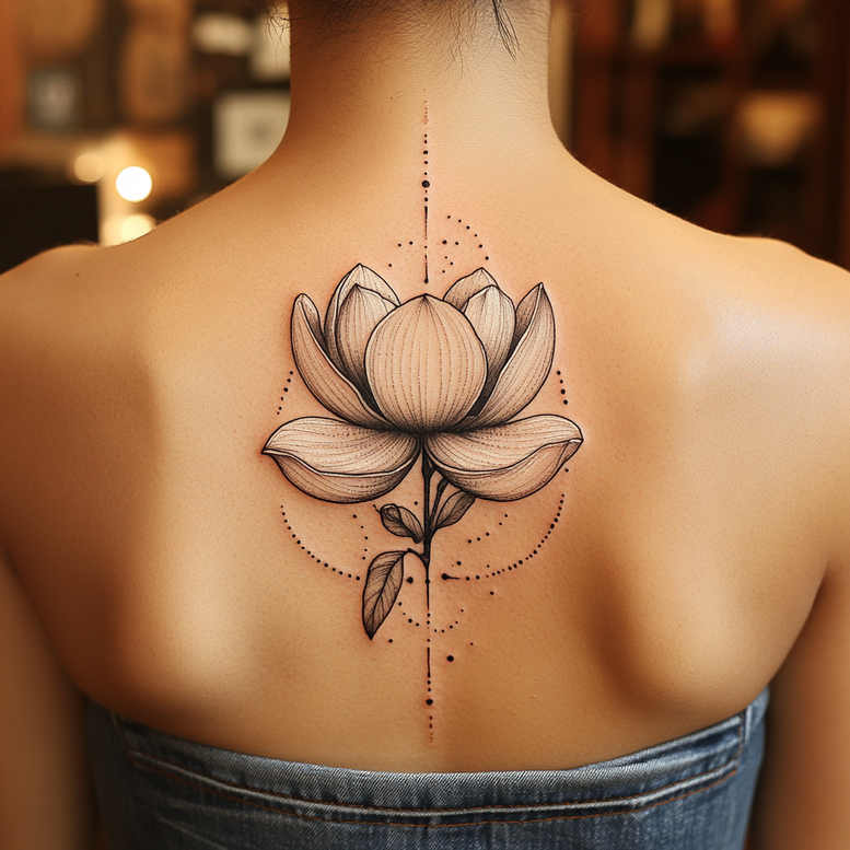 soft-transitions – tattoo design ideas free ai generated – subtle-shape – for-abdomen – Gallery: delicate-flowers-inkby-ai
