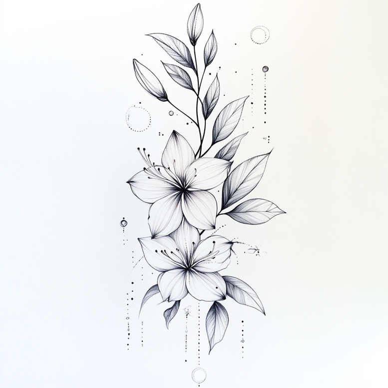 delicate-flowers tattoo design ideas modest airy composition symbol of courage