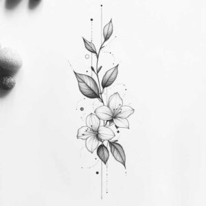 delicate-flowers tattoo design ideas clean lines detailed blossoms for arm