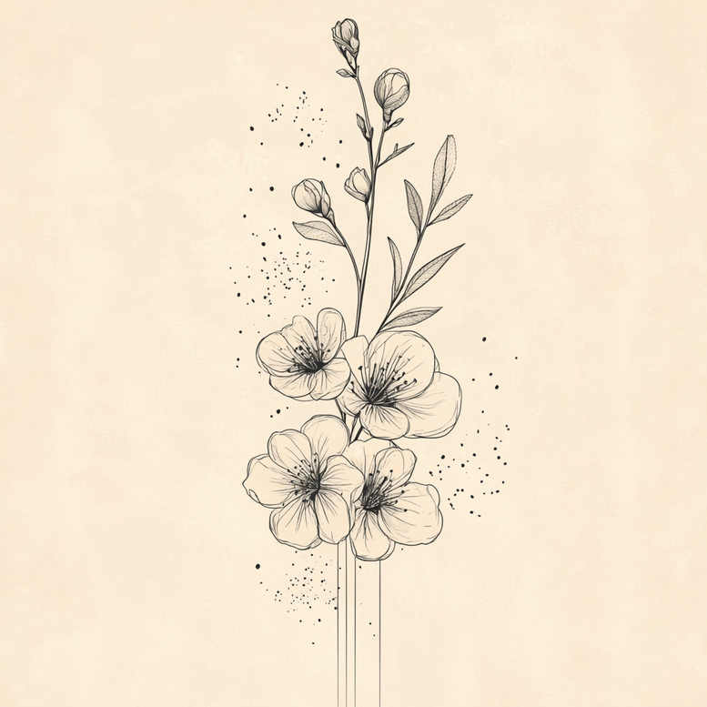 delicate-flowers tattoo design ideas gentle fine detail symbol of strength