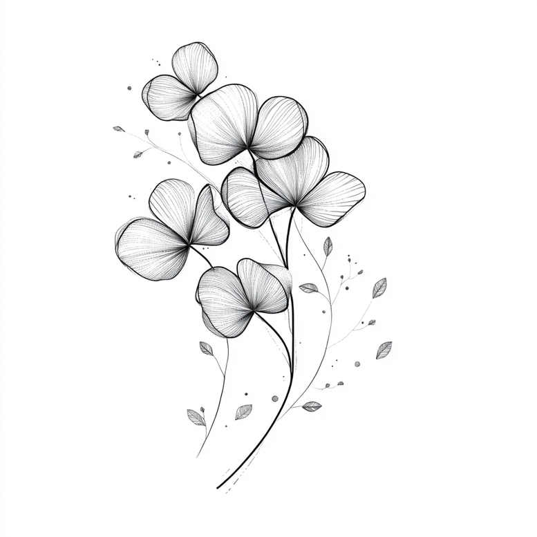 delicate-flowers tattoo design ideas elegant fine linework symbolising endurance