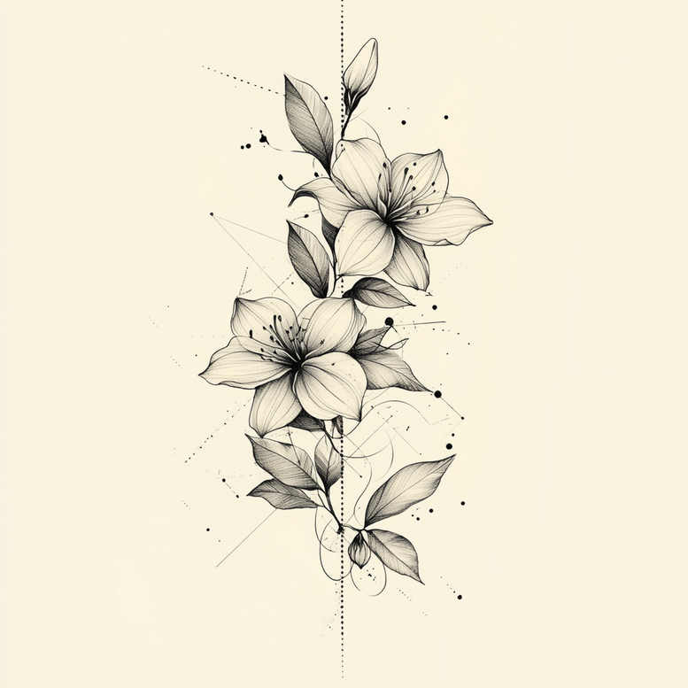 delicate-flowers tattoo design ideas micro design floral silhouettes stands for perseverance