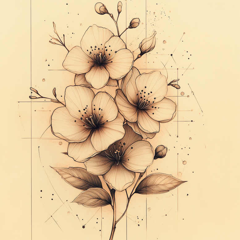 delicate-flowers tattoo design ideas essential lines flowing lines for ribs