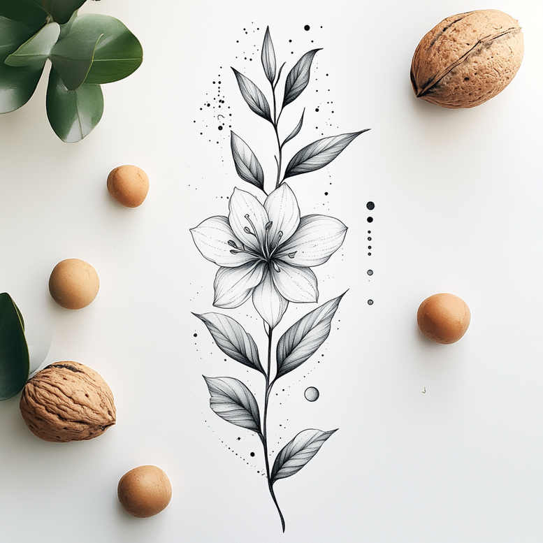 delicate-flowers tattoo design ideas single line fresh for back of neck