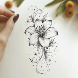 delicate-flowers tattoo design ideas single line harmonious for collarbone