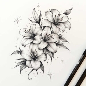 delicate-flowers tattoo design ideas soft touch harmonious symbolising courage