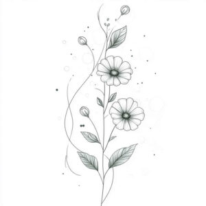 delicate-flowers tattoo design ideas few strokes light contrast for knee