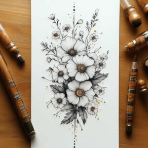 delicate-flowers tattoo design ideas basic natural beauty determination and power