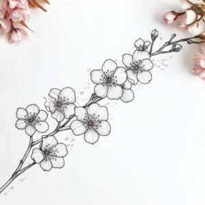 delicate-flowers tattoo design ideas pure outline naturalistic symbolising courage