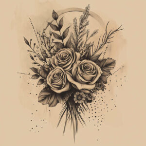 delicate-flowers tattoo design ideas pinprick ornamental for nape
