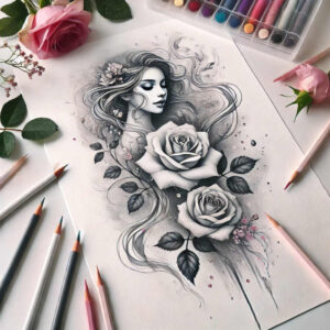 delicate-flowers tattoo design ideas subtle pastel hues courage and power