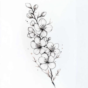 delicate-flowers tattoo design ideas minimal texture pastel hues for back of neck
