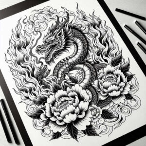 dragon-art – tattoo design ideas free ai generated – deformed – for-lower-back – Gallery: dragons-inkby-ai