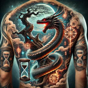 dragon-art – tattoo design ideas free ai generated – twisted – for-lower-arm – Gallery: dragons-inkby-ai