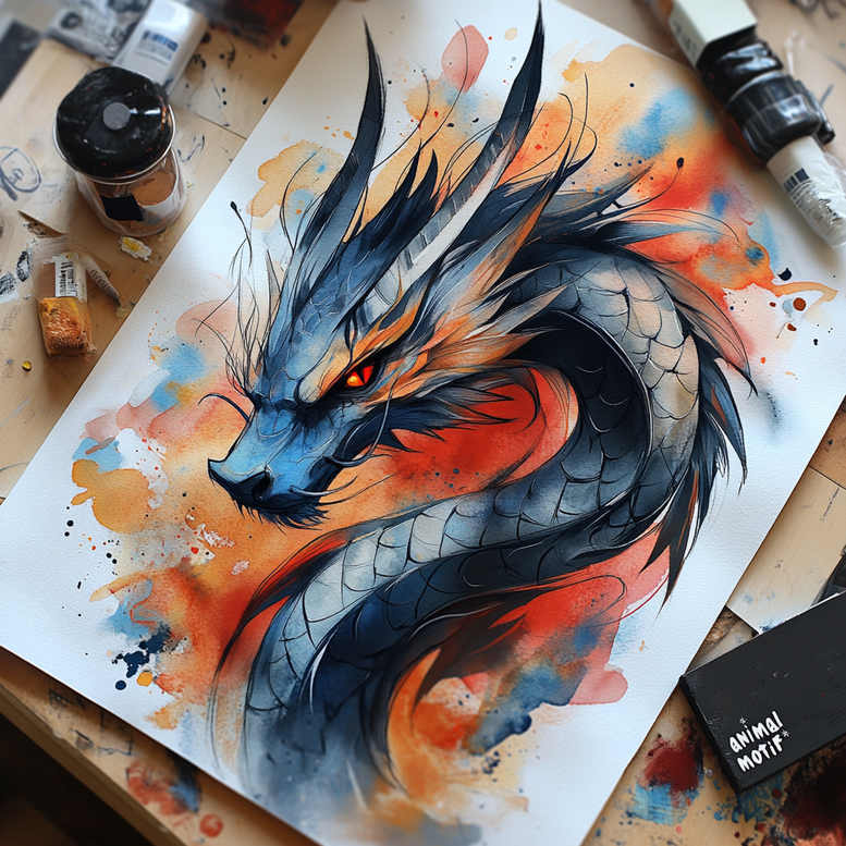 dragon-fire – tattoo design ideas free ai generated – cursed – for-behind-ear – Gallery: dragons-inkby-ai