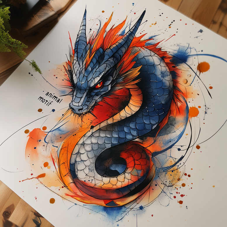 dragon-silhouette – tattoo design ideas free ai generated – deformed – for-sternum – Gallery: dragons-inkby-ai