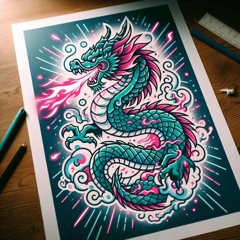 dragons tattoo design ideas strong outlines curved body represents resilience