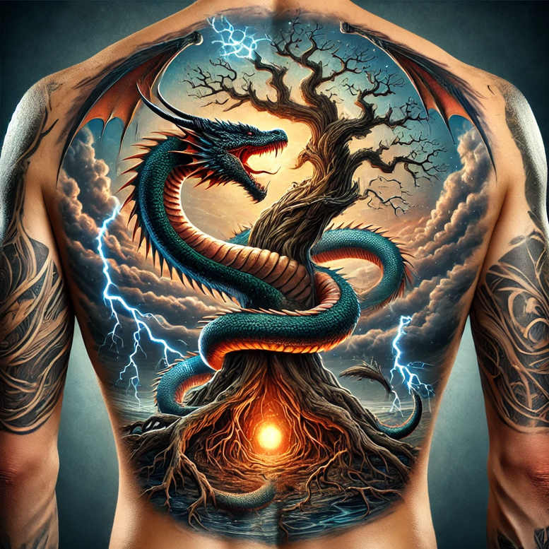 dragons tattoo design ideas vintage influence dynamic for stomach