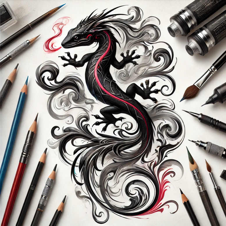 dragons tattoo design ideas Neotraditional dynamic color fierce pose shows perseverance
