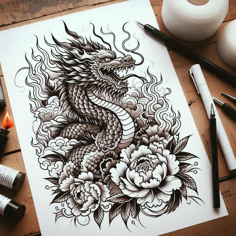 dragons tattoo design ideas metallic mythical power symbolising strength
