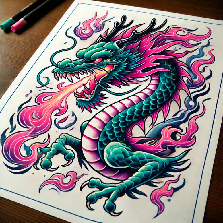 dragons tattoo design ideas Realism detailed rendering sharp claws symbol of strength
