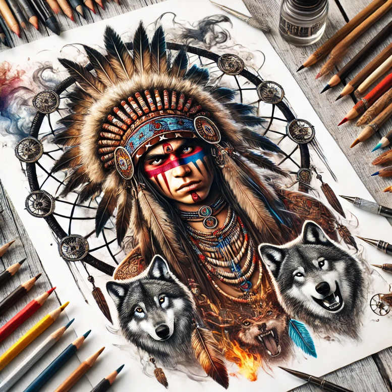 geometric-dreamcatcher-pattern – tattoo design ideas free ai generated – neotraditional-classic-motifs – for-forearm – Gallery: dreamcatchers-inkby-ai